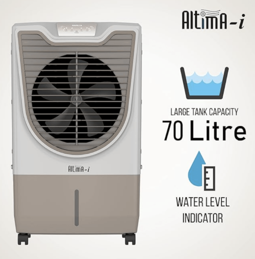 Havells Altima-i 70L Air Cooler for home | Remote Controlled | Everlast Pump | Powerful Air Delivery | Ice Chamber, Low Water Alarm | High Density Honeycomb Pads | Heavy Duty (White/Champagne Gold) - Image 2